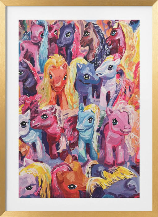 Ponies Framed Art Modern Wall Decor