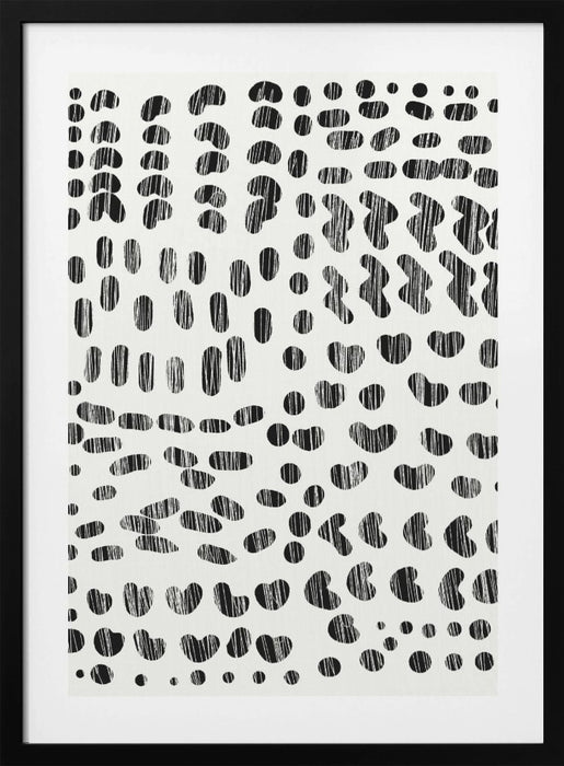 Dots and Strokes Framed Art Modern Wall Decor