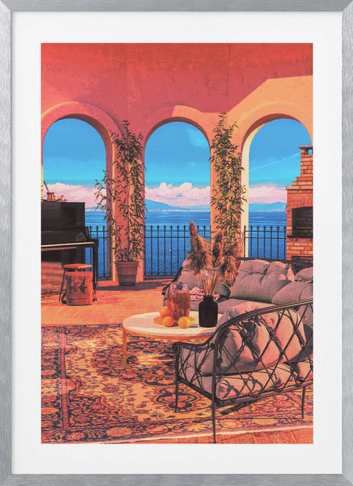 Piano Terrace Framed Art Modern Wall Decor