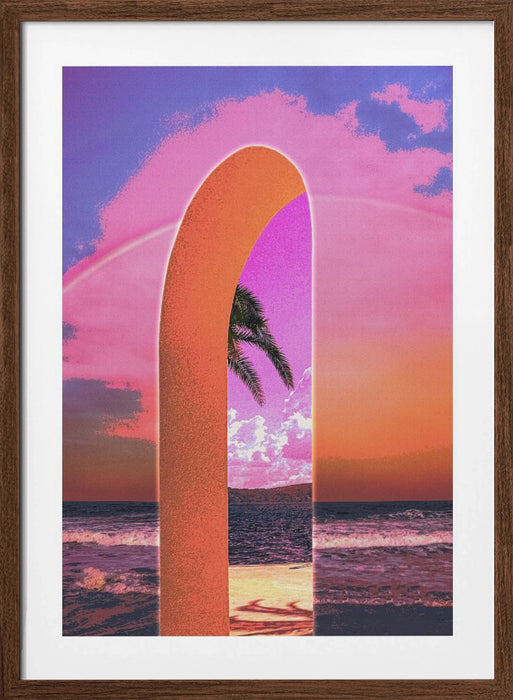 Portal Vaporwave Framed Art Modern Wall Decor