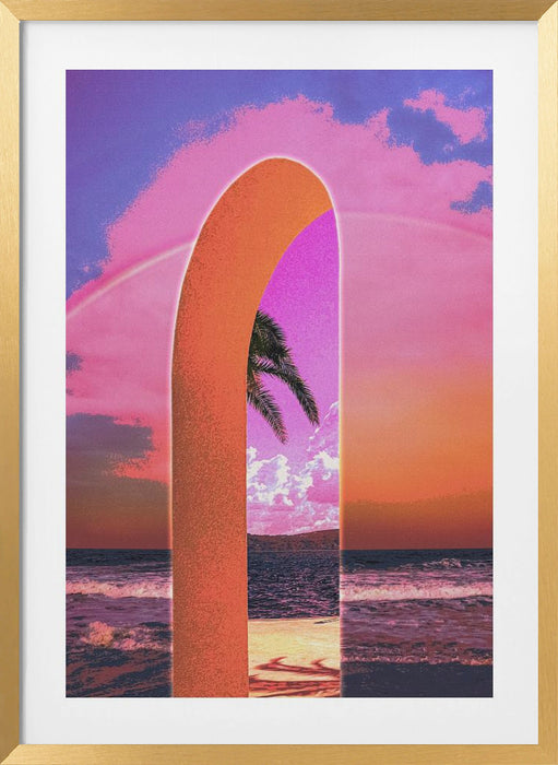 Portal Vaporwave Framed Art Modern Wall Decor