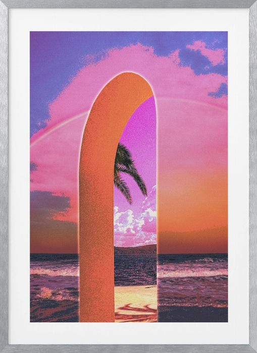 Portal Vaporwave Framed Art Modern Wall Decor