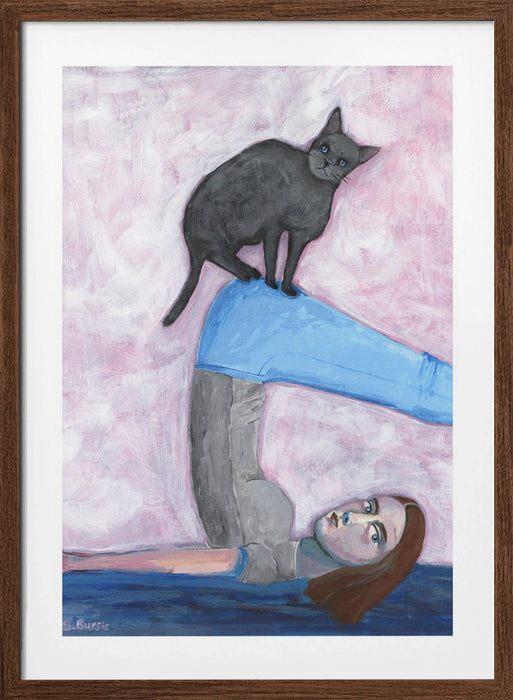 Yoga with my Cat Framed Art Wall Decor