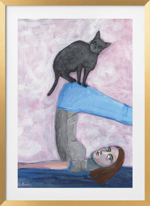 Yoga with my Cat Framed Art Wall Decor