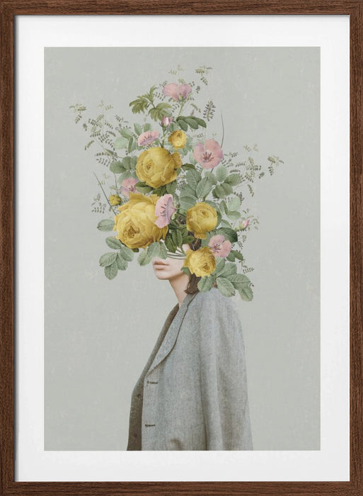 Yellow bouquet Framed Art Wall Decor