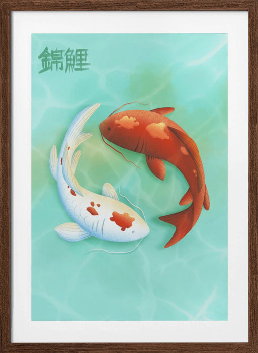 Koi Love Framed Art Wall Decor