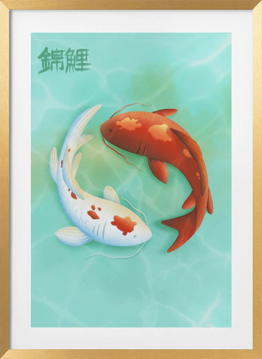 Koi Love Framed Art Wall Decor