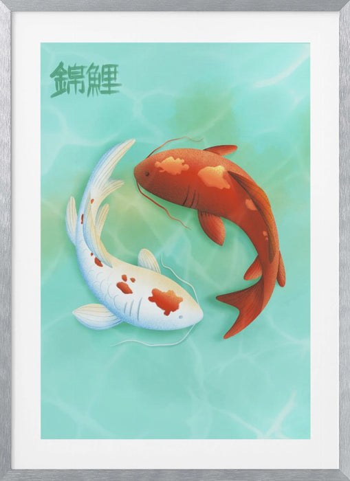 Koi Love Framed Art Wall Decor