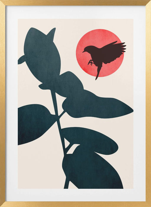 Japanese Bird Framed Art Wall Decor