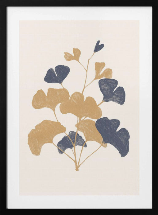 Golden Ginko Framed Art Wall Decor