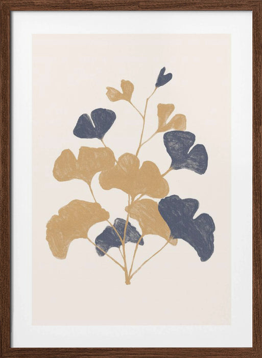 Golden Ginko Framed Art Wall Decor