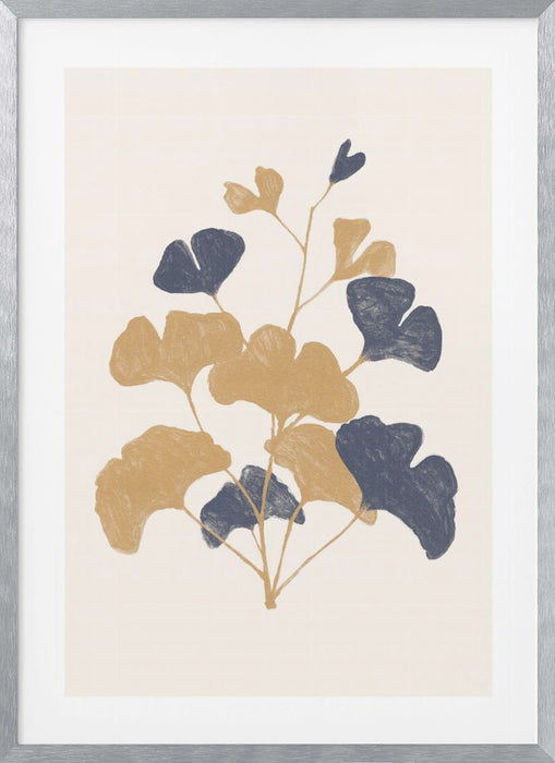 Golden Ginko Framed Art Wall Decor