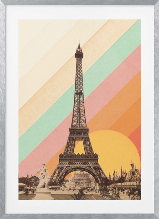 Eiffel Tower Rainbow Framed Art Modern Wall Decor