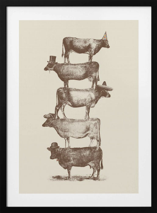 Cow Cow Nuts Framed Art Modern Wall Decor