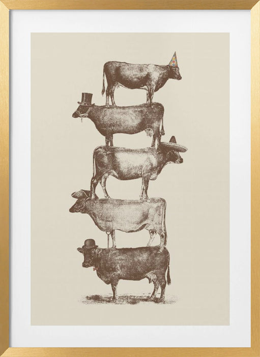 Cow Cow Nuts Framed Art Modern Wall Decor