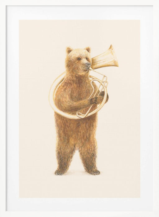 The Bear and His Helicon Framed Art Wall Decor