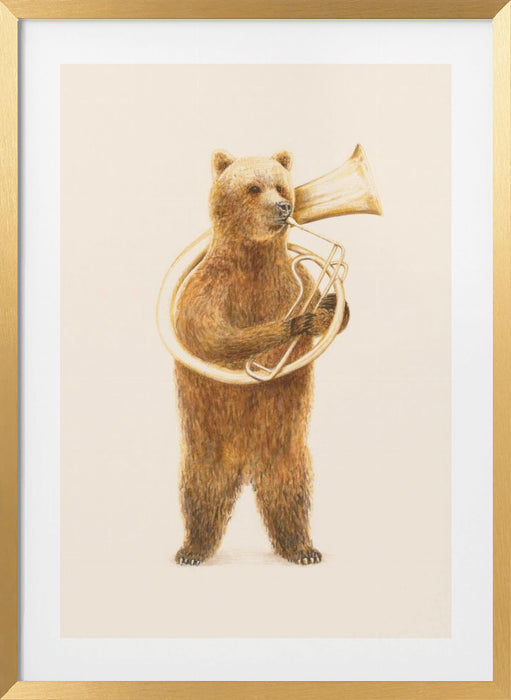 The Bear and His Helicon Framed Art Wall Decor