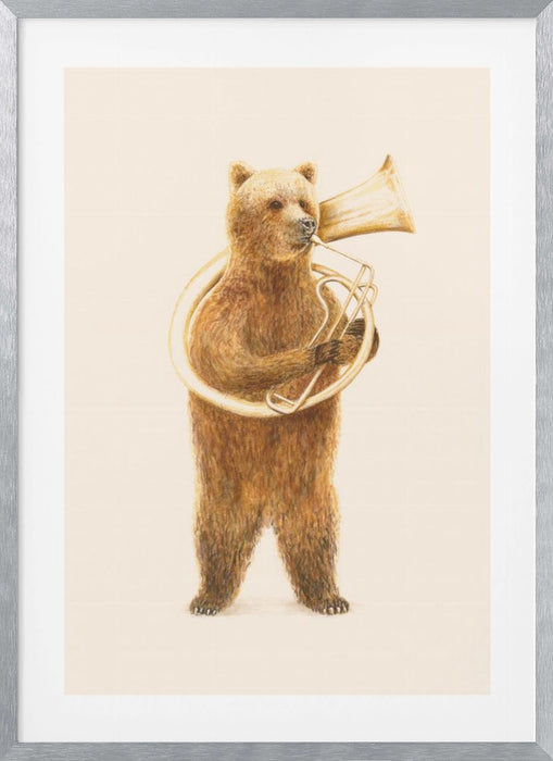 The Bear and His Helicon Framed Art Wall Decor