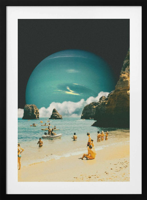 Space Beach Framed Art Modern Wall Decor