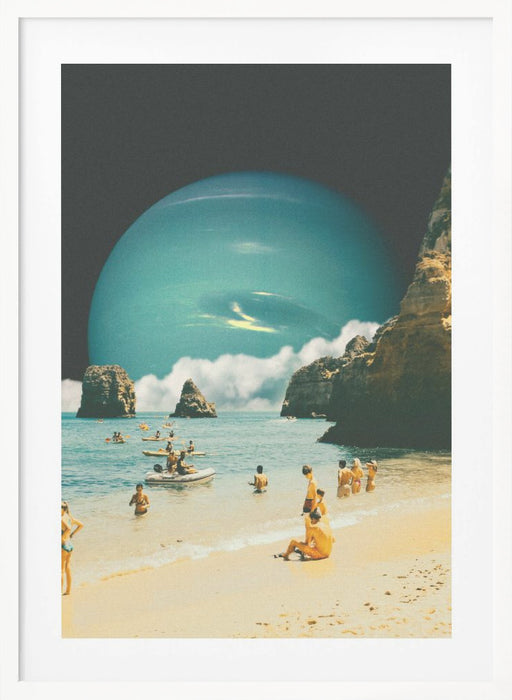 Space Beach Framed Art Modern Wall Decor