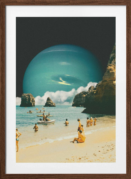 Space Beach Framed Art Modern Wall Decor