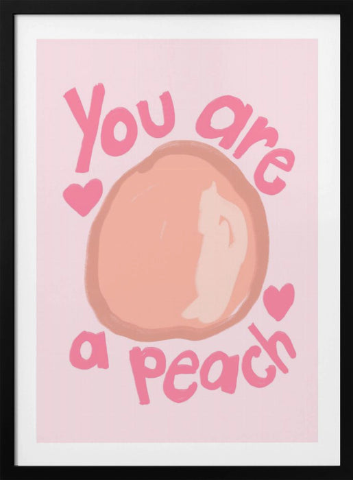 Peach Framed Art Modern Wall Decor