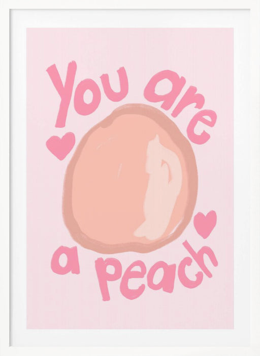 Peach Framed Art Modern Wall Decor