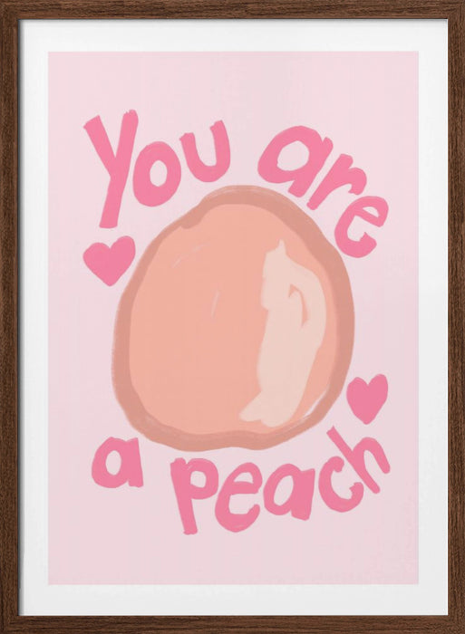 Peach Framed Art Modern Wall Decor