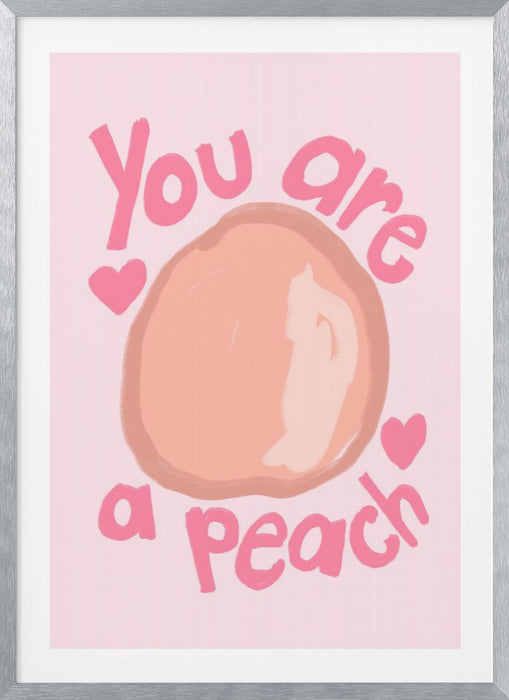 Peach Framed Art Modern Wall Decor