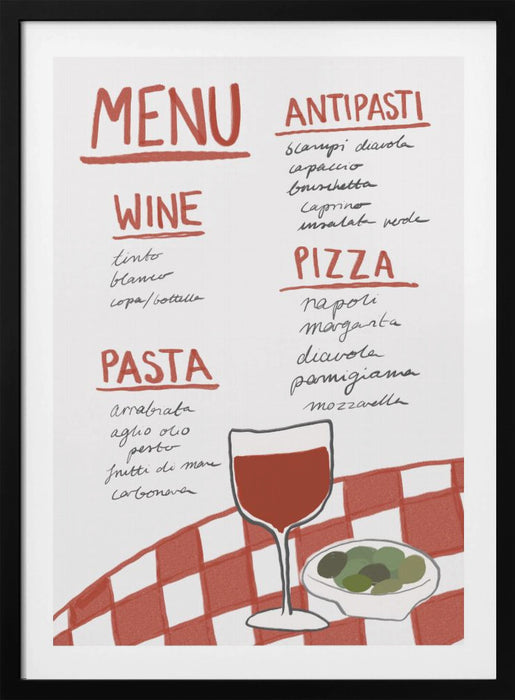 Italian Menu Framed Art Wall Decor