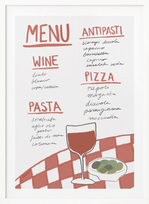 Italian Menu Framed Art Wall Decor