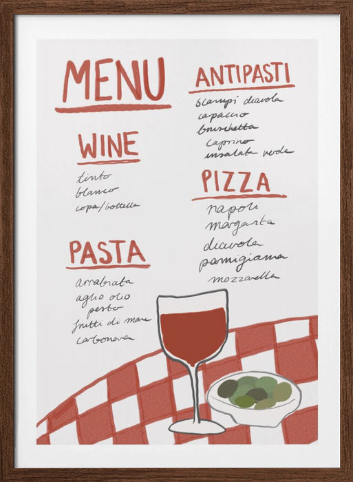 Italian Menu Framed Art Wall Decor