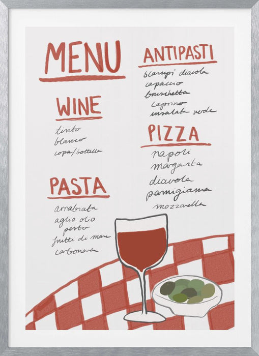 Italian Menu Framed Art Wall Decor