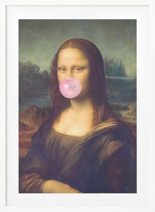 Mona Lisa Bubble Gum Framed Art Modern Wall Decor