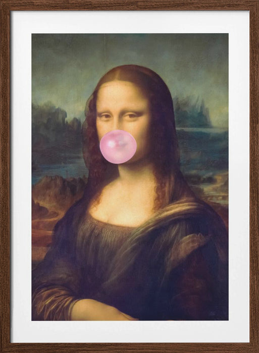 Mona Lisa Bubble Gum Framed Art Modern Wall Decor