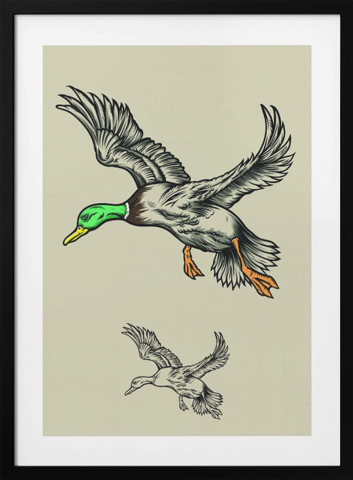 Flying Ducks Framed Art Wall Decor