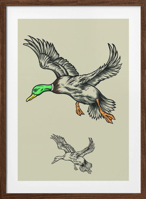 Flying Ducks Framed Art Wall Decor