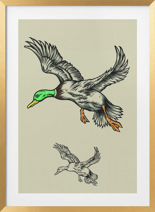 Flying Ducks Framed Art Wall Decor