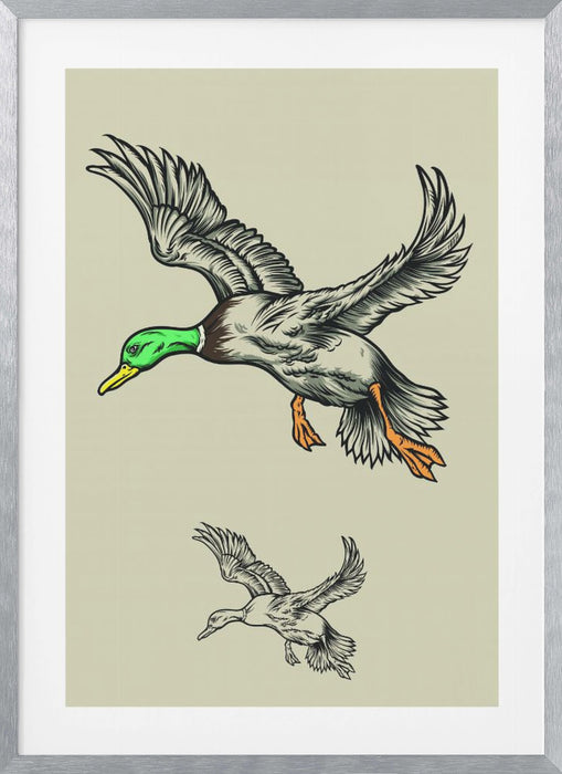 Flying Ducks Framed Art Wall Decor