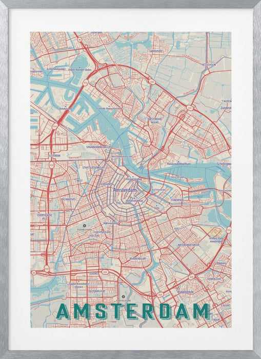 Retro Map   Amsterdam Framed Art Modern Wall Decor