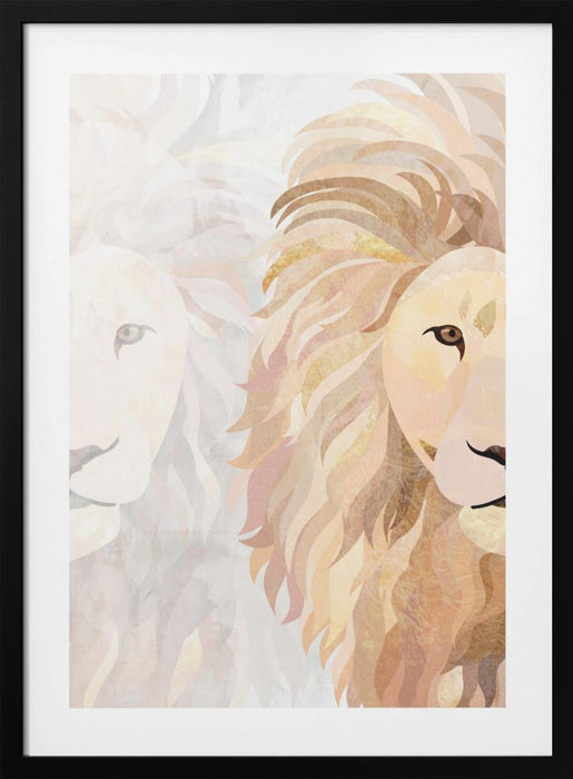 Lion Half face 1 Framed Art Wall Decor