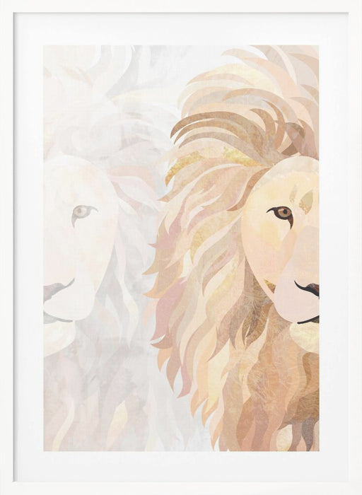 Lion Half face 1 Framed Art Wall Decor