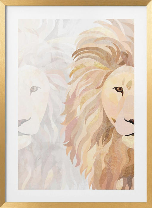 Lion Half face 1 Framed Art Wall Decor