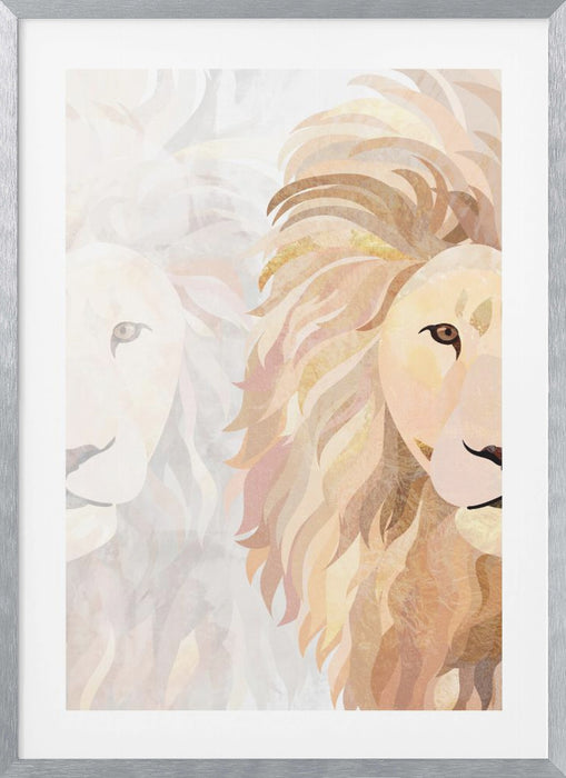 Lion Half face 1 Framed Art Wall Decor