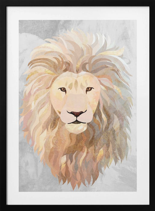 Golden lion portrait Framed Art Wall Decor