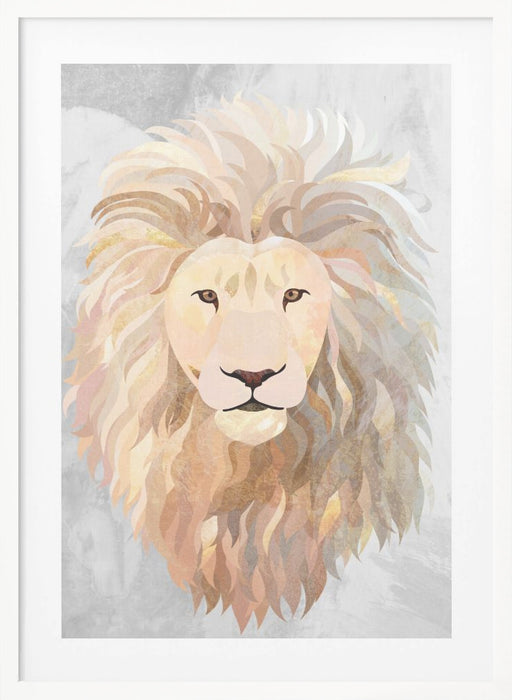 Golden lion portrait Framed Art Wall Decor