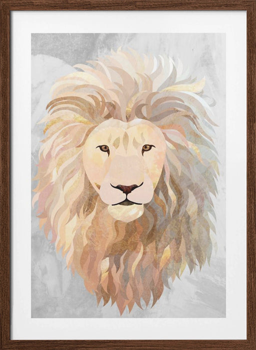 Golden lion portrait Framed Art Wall Decor