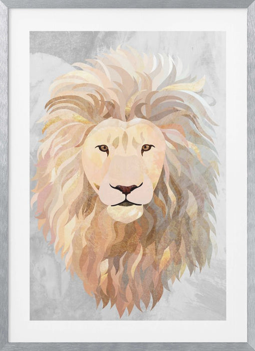 Golden lion portrait Framed Art Wall Decor