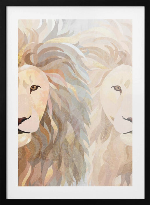 Lion half face 2 Framed Art Wall Decor