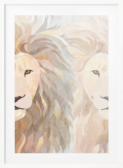 Lion half face 2 Framed Art Wall Decor